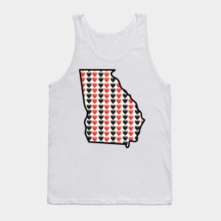 Georgia Red and Black Heart Emojis Tank Top